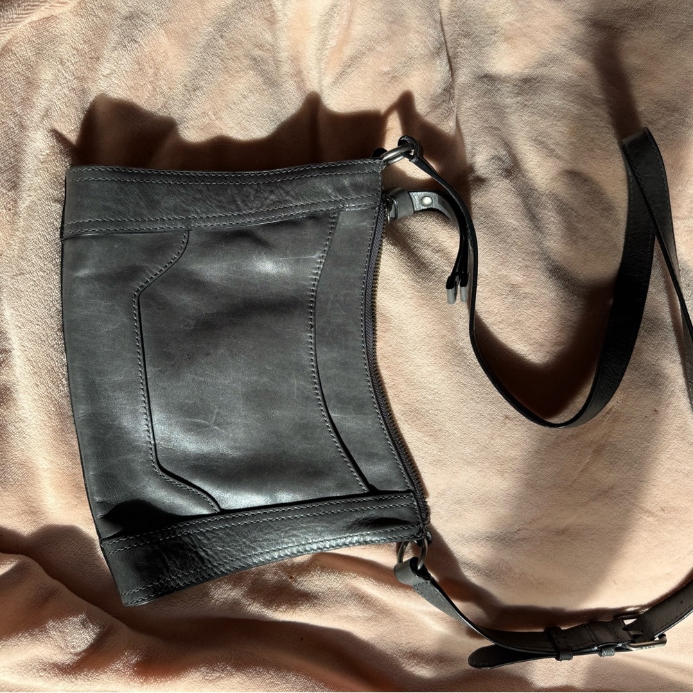 Frye- Stylish Black Leather Crossbody Bag